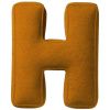 Cihlově oranžový sametový polštář písmeno H 40 cm