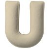 Béžový bouclé polštář písmeno U 40 cm
