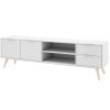 Bílý lakovaný TV stolek Marckeric Campus 180 x 40 cm