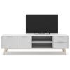 Bílý lakovaný TV stolek Marckeric Campus 180 x 40 cm