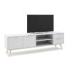 Bílý lakovaný TV stolek Marckeric Campus 180 x 40 cm