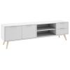 Bílý lakovaný TV stolek Marckeric Campus 180 x 40 cm