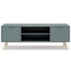 Zelený lakovaný TV stolek Marckeric Pisco 140 x 40 cm