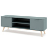 Zelený lakovaný TV stolek Marckeric Pisco 140 x 40 cm