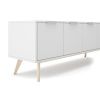 Bílý lakovaný TV stolek Marckeric Campus II. 140 x 40 cm