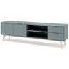 Zelený lakovaný TV stolek Marckeric Pisco 180 x 40 cm