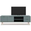 Zelený lakovaný TV stolek Marckeric Pisco 180 x 40 cm