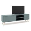 Zelený lakovaný TV stolek Marckeric Pisco 180 x 40 cm