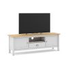 Bílý dřevěný TV stolek Marckeric Misti 158 x 40  cm
