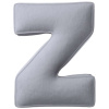 Šedý sametový polštář písmeno Z 40 cm