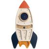 Dřevěná dětská LED lampa Raketa 41 cm