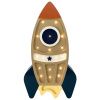 Dřevěná dětská LED lampa Raketa II. 41 cm