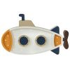 Bílá dřevěná dětská LED lampa Ponorka 40 cm