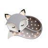 Šedá dřevěná dětská LED lampa Liška 36 cm