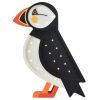 Černobílá dřevěná dětská LED lampa Papuchalk 37,5 cm