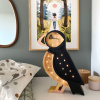 Černo-béžová dřevěná dětská LED lampa Papuchalk 37,5 cm -fv-interier-25