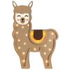 Béžová dřevěná dětská LED lampa Lama 41,5 cm