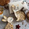Béžová dřevěná dětská LED lampa Kočka 37 cm -fv-interier-25