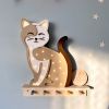 Béžová borovicová dětská LED lampa Kočka 37 cm -fv-interier-25