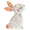 Bílá dřevěná dětská LED lampa Králíček 38 cm