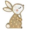 Béžová dřevěná dětská LED lampa Králíček 38 cm