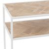 Dřevěný toaletní stolek J-line Zigtem 100 x 35 cm s bílou konstrukcí -fv-interier-25