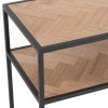 Dřevěný toaletní stolek J-line Zigtem 100 x 35 cm s černou konstrukcí -fv-interier-25