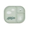 Zelený plastový dělený talíř Done by Deer Croco