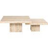 Set dvou béžových kamenných konferenčních stolků Richmond La Cantera 80x80 / 60x60 cm