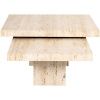 Set dvou béžových kamenných konferenčních stolků Richmond La Cantera 80x80 / 60x60 cm
