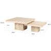 Set dvou béžových kamenných konferenčních stolků Richmond La Cantera 80x80 / 60x60 cm