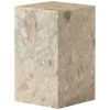 Béžový kamenný noční/odkládací stolek AUDO PLINTH 30 x 30 cm