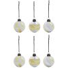 Set šesti zlato-stříbrných skleněných vánočních ozdob Glowi 6 cm