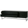 Černý jasanový TV stolek Frax 180 x 40 cm