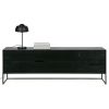 Černý jasanový TV stolek Frax 180 x 40 cm