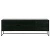 Černý jasanový TV stolek Frax 180 x 40 cm