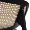 Černé dřevěné lounge křeslo Rabbit s výpletem