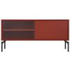 Červený lakovaný TV stolek Met 116 x 42 cm