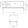 Červený lakovaný TV stolek Met 116 x 42 cm
