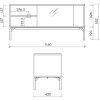 Světle šedý TV stolek Met 116 x 42 cm