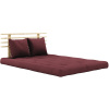 Bordově červená dvoumístná rozkládací pohovka Karup Design Shin Sano 140 cm