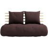 Tmavě hnědá dvoumístná rozkládací pohovka Karup Design Shin Sano 140 cm
