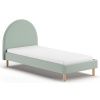 Zelená bouclé postel Vipack Moon 90 x 200 cm