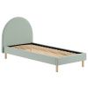 Zelená bouclé postel Vipack Moon 90 x 200 cm