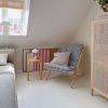 Modro-bílé pruhované skládací křeslo Karup Design Boogie