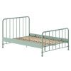 Olivově zelená kovová postel Vipack Bronxx 140 x 200 cm