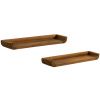Set dvou hnědých teakových nástěnných polic Kave Home Shamel 50 x 12 cm