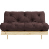 Tmavě hnědá dvoumístná rozkládací pohovka Karup Design Roots 140 cm