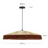 Ratanové závěsné světlo Kave Home Pollensa 75 cm s třásněmi
