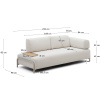 Béžová čalouněná třímístná pohovka Kave Home Compo II. s malým stolkem 232 cm